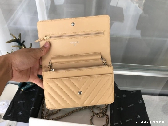 HyperPeter Gold Bag   With CHANEL Flap Lambskin Silver Hardware 0804